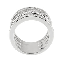 Load image into Gallery viewer, 3W1607 - Rhodium Brass Ring with AAA Grade CZ in Clear