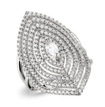 Load image into Gallery viewer, 3W1608 - Rhodium Brass Ring with AAA Grade CZ in Clear