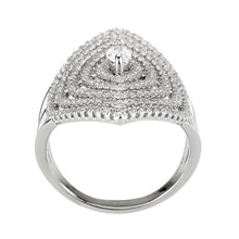 Load image into Gallery viewer, 3W1608 - Rhodium Brass Ring with AAA Grade CZ in Clear