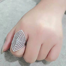 Load image into Gallery viewer, 3W1608 - Rhodium Brass Ring with AAA Grade CZ in Clear