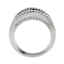 Load image into Gallery viewer, 3W1609 - Rhodium Brass Ring with AAA Grade CZ in Clear