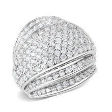 Load image into Gallery viewer, 3W1610 - Rhodium Brass Ring with AAA Grade CZ in Clear