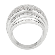 Load image into Gallery viewer, 3W1610 - Rhodium Brass Ring with AAA Grade CZ in Clear