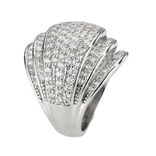 Load image into Gallery viewer, 3W1610 - Rhodium Brass Ring with AAA Grade CZ in Clear