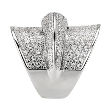Load image into Gallery viewer, 3W1611 - Rhodium Brass Ring with AAA Grade CZ in Clear