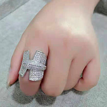 Load image into Gallery viewer, 3W1611 - Rhodium Brass Ring with AAA Grade CZ in Clear