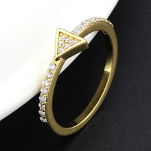 Load image into Gallery viewer, 3W1615 - Flash Gold Brass Ring with AAA Grade CZ in Clear