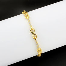 Load image into Gallery viewer, 3W1629 - Flash Gold Brass Bracelet with AAA Grade CZ in Clear