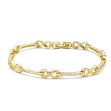 Load image into Gallery viewer, 3W1629 - Flash Gold Brass Bracelet with AAA Grade CZ in Clear