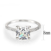 Load image into Gallery viewer, 3W1636 - Rhodium Brass Ring with AAA Grade CZ in Clear