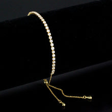 Load image into Gallery viewer, 3W1644 - Gold Brass Bracelet with AAA Grade CZ in Clear