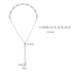 3W1655 - Rhodium Brass Bracelet with AAA Grade CZ in Clear