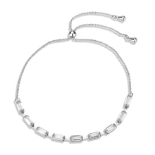 Load image into Gallery viewer, 3W1655 - Rhodium Brass Bracelet with AAA Grade CZ in Clear