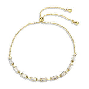 3W1656 - Gold Brass Bracelet with AAA Grade CZ in Clear
