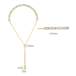 3W1662 - Gold Brass Bracelet with AAA Grade CZ in Clear