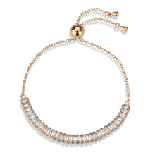 Load image into Gallery viewer, 3W1675 - Rose Gold Brass Bracelet with AAA Grade CZ in Clear
