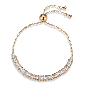 3W1675 - Rose Gold Brass Bracelet with AAA Grade CZ in Clear