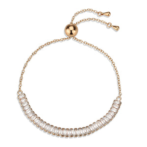 3W1678 - Rose Gold Brass Bracelet with AAA Grade CZ in Clear