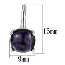 Load image into Gallery viewer, 3W353 - Rhodium Brass Earrings with AAA Grade CZ  in Amethyst