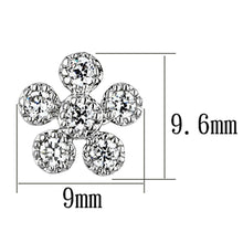 Load image into Gallery viewer, 3W359 - Rhodium Brass Earrings with AAA Grade CZ  in Clear