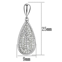 Load image into Gallery viewer, 3W380 - Rhodium Brass Earrings with AAA Grade CZ  in Clear