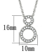 Load image into Gallery viewer, 3W421 - Rhodium Brass Necklace with AAA Grade CZ  in Clear