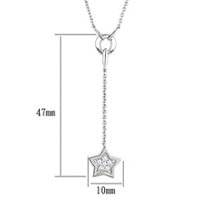 Load image into Gallery viewer, 3W426 - Rhodium Brass Necklace with AAA Grade CZ  in Clear