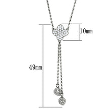 Load image into Gallery viewer, 3W427 - Rhodium Brass Necklace with AAA Grade CZ  in Clear