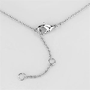 3W431 Rhodium Brass Necklace with AAA Grade CZ in Clear