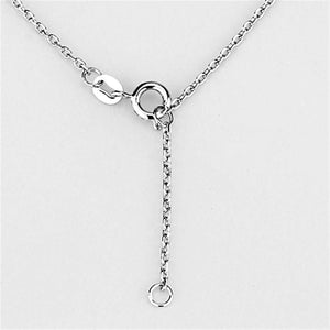 3W433 - Rhodium Brass Necklace with AAA Grade CZ  in Clear