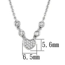 Load image into Gallery viewer, 3W449 - Rhodium Brass Necklace with AAA Grade CZ  in Clear