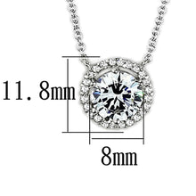 Load image into Gallery viewer, 3W450 - Rhodium Brass Necklace with AAA Grade CZ  in Clear