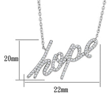 Load image into Gallery viewer, 3W456 - Rhodium Brass Necklace with AAA Grade CZ  in Clear