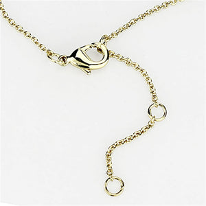 3W459 - Gold+Rhodium Brass Necklace with AAA Grade CZ  in Clear