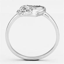 Load image into Gallery viewer, 3W472 - Rhodium Brass Ring with AAA Grade CZ  in Clear