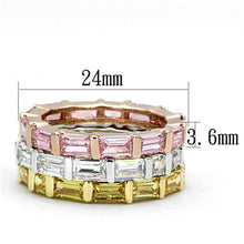 Load image into Gallery viewer, 3W473 - Tricolor Brass Ring with AAA Grade CZ  in Multi Color