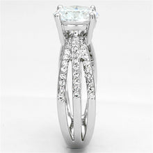 Load image into Gallery viewer, 3W478 - Rhodium Brass Ring with AAA Grade CZ  in Clear