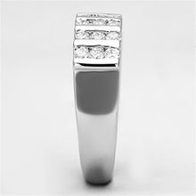 Load image into Gallery viewer, 3W488 - Rhodium Brass Ring with AAA Grade CZ  in Clear