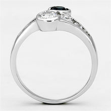 Load image into Gallery viewer, 3W494 - Rhodium Brass Ring with Synthetic Synthetic Glass in Sapphire