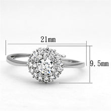 Load image into Gallery viewer, 3W501 - Rhodium Brass Ring with AAA Grade CZ  in Clear