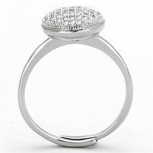 Load image into Gallery viewer, 3W502 - Rhodium Brass Ring with AAA Grade CZ  in Clear