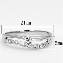 Load image into Gallery viewer, 3W505 - Rhodium Brass Ring with AAA Grade CZ  in Clear