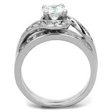 Load image into Gallery viewer, 3W575 - Rhodium Brass Ring with AAA Grade CZ  in Clear