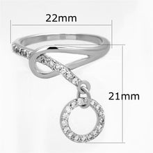 Load image into Gallery viewer, 3W577 - Rhodium Brass Ring with AAA Grade CZ  in Clear