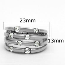 Load image into Gallery viewer, 3W581 - Rhodium Brass Ring with Top Grade Crystal  in Clear