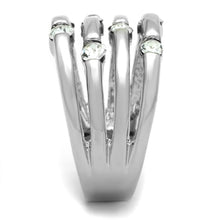 Load image into Gallery viewer, 3W581 - Rhodium Brass Ring with Top Grade Crystal  in Clear