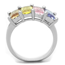 Load image into Gallery viewer, Dana Cocktail Ring - Rhodium Brass, AAA CZ , Multi Color - 3W583