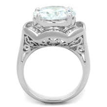 Load image into Gallery viewer, 3W589 - Rhodium Brass Ring with AAA Grade CZ  in Clear