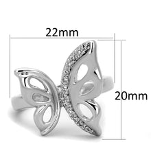 Load image into Gallery viewer, 3W592 - Rhodium Brass Ring with AAA Grade CZ  in Clear