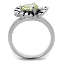 Load image into Gallery viewer, 3W598 - Rhodium Brass Ring with AAA Grade CZ  in Citrine Yellow